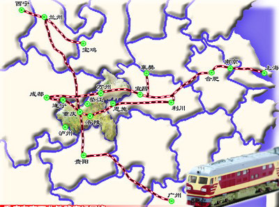 重庆东南西北铁路交通网络